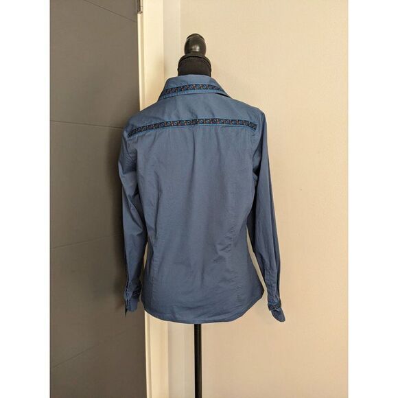 *3 For $12* Coldwater Creek Women's Button‎ Down with Southwest Trim - M - Picture 4 of 11
